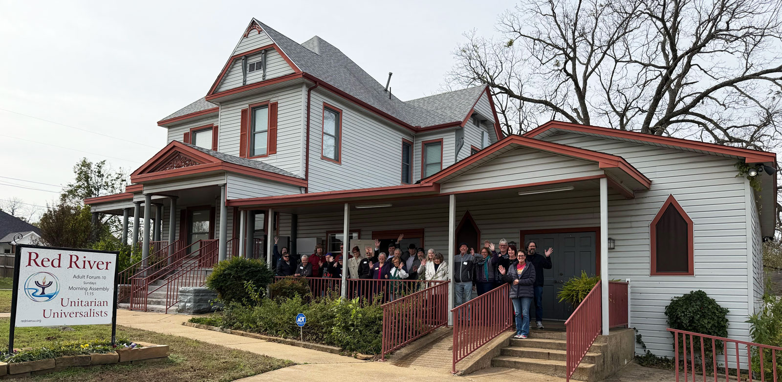 Red River UU - people on porch